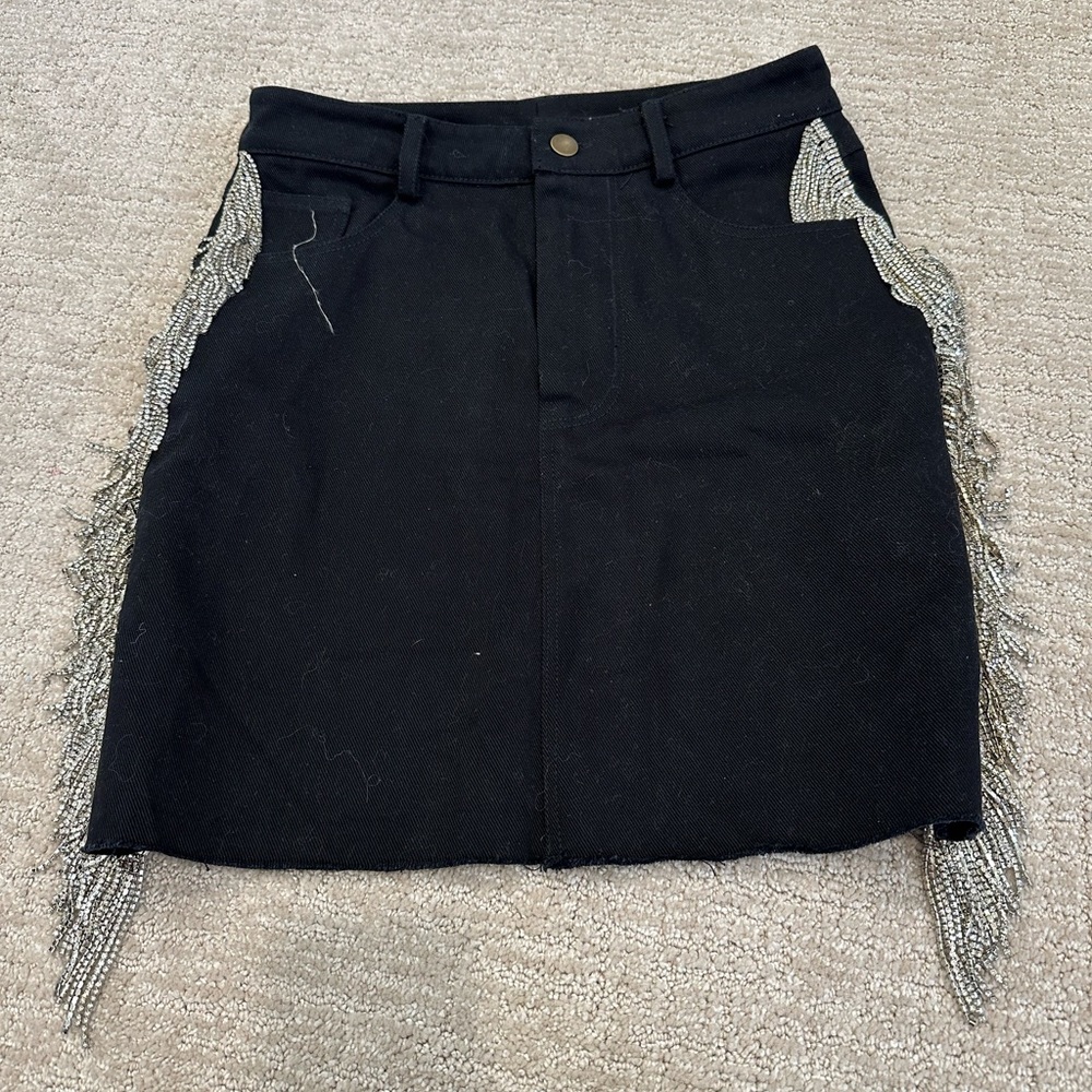 House of MuaMua black denim skirt